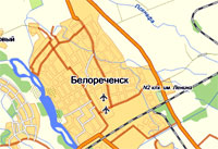 Карта Белореченска